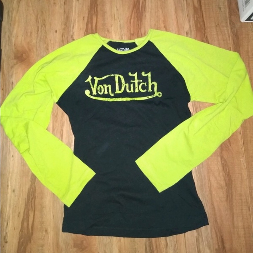 SOLD ON DEPOP Lime green von dutch long sleeve.